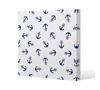 Andrew Lee Navy Anchors On White (Canvas Print) / 101 X 101 X 4Cm