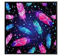 Andrew Lee Painted Bird Feathers (Picutre Frame) / 12X12" / Oak