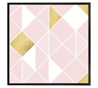 Andrew Lee Pink & Gold Geometric (Picutre Frame) / 24X24" / White