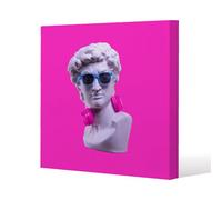 Andrew Lee Plaster Statue Of David's Head In Blue Sunglasses (Canvas Print) / 127 X 127 X 4Cm
