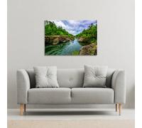 Andrew Lee River In Mountain Forest Landscape (Canvas Print) / 61 X 41 X 4Cm