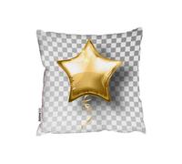 Andrew Lee Star Gold Balloon On Transparent Background (Outdoor Cushion) / 45Cm X 45Cm