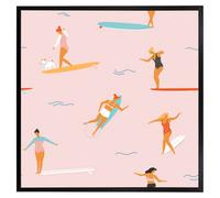 Andrew Lee Surfers (Picutre Frame) / 24X24" / White