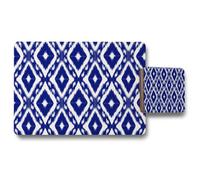 Andrew Lee Tribal Art Ikat Ogee In Traditional Classic Blue (Placemat & Coaster Set) / Default Title