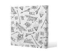 Andrew Lee Tribal Feathers Arrows And Diamonds (Canvas Print) / 101 X 101 X 4Cm