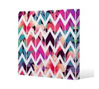 Andrew Lee Tropical Geometric Zig Zags (Canvas Print) / 61 X 61 X 4Cm