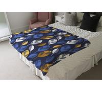 Andrew Lee White, Blue & Gold Leaves On Navy Background (Blanket) / Default Title