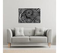 Andrew Lee Woodcut Style On The Subject Of Human Soul (Canvas Print) / 114 X 77 X 4Cm