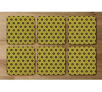 Andrew Lee Yellow & Black Geometric Pattern (Coaster) / Default Title