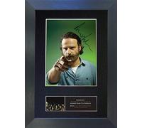 ANDREW LINCOLN The Walking Dead Signed Autograph Mounted Photo Reproduction PRINT A4 Very Rare (297 x 210mm) #562 (Black Frame)