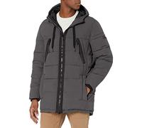 Andrew Marc Men's Holden Hooded Parka Jacket Down Coat, Charcoal, M