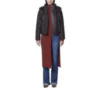 Andrew Marc Women's Vega Puffer Jacket Down Coat, Pavement, M