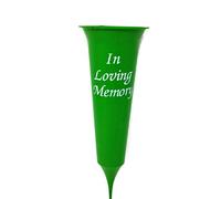 Andrew Plastics Graveside Vase Spike - In Loving Memory - Memorial Flower Pot (Green)