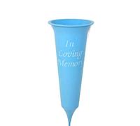 Andrew Plastics Graveside Vase Spike - In Loving Memory - Memorial Flower Pot (Light Blue)