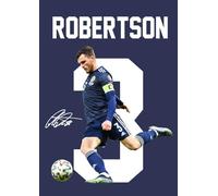 Andrew Robertson Signed Poster Print - Scotland National Team Captain Tribute Wall Art with Signature & Jersey No. 3 - Legendary Left-Back Memorabilia for Football Fans, A4 Poster Print (297x210mm)