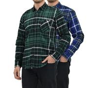 Andrew Scott Men's Button Down Regular Fit Long Sleeve Plaid Flannel Casual Shirts - Multi Packs, 2 Pack -Plaids Combo # 2429, XL