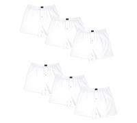 ANDREW SCOTT Men's Cotton Blend Boxer Shorts |Big Man| Sizes S to 6XL - Multi & Bulk Packs, 6 Pack - Bright White, M