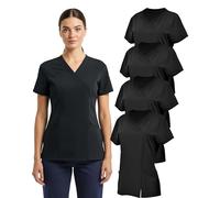 Andrew Scott Women's Scrub Top V-Neck | Stretch Fabric Work Shirts | Assorted Designs