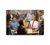 Andrew Tate Musk Donald J Trump Playing Poker Celebrity Poster Decorative Painting Canvas Wall Posters And Art Picture Print Modern Family Bedroom Decor Posters 08x12inch(20x30cm)