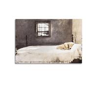 Andrew Wyeth Painter Works《Master Bedroom》Printed Posters Wall Art Canvas Aesthetic Music And Movie Decoration Living Room Bedroom 12x18inch(30x45cm) Unframe-style