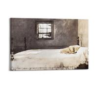 Andrew Wyeth Painter Works《Master Bedroom》Printed Posters Wall Art Canvas Aesthetic Music And Movie Decoration Living Room Bedroom 24x36inch(60x90cm) Frame-style