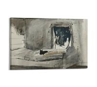 Andrew Wyeth Painter's Work《Cat》printed Posters Wall Art Canvas Aesthetic Music And Movie Decoration Living Room Bedroom 12x18inch(30x45cm) Frame-style