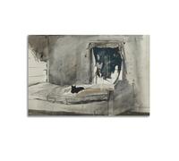 Andrew Wyeth Painter's Work《Cat》printed Posters Wall Art Canvas Aesthetic Music And Movie Decoration Living Room Bedroom 24x36inch(60x90cm) Unframe-style