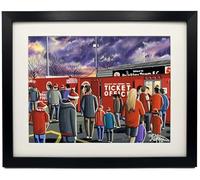 andrewrobinsonart Brackley Town, St James Park,Football Stadium. Framed Professionally Printed Football Art Print (14" x 11" Frame Size)