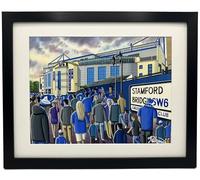 andrewrobinsonart Chelsea; Stamford Bridge. Wall Art Football Stadium, Framed Professionally Printed County Art Print (14" x 11" Frame Size)