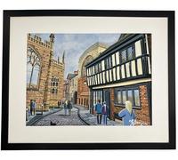 andrewrobinsonart Coventry, Cathedral, St Marys Guildhall, City, Urban Cityscape. Framed Professionally Printed Art Print (20" x 16" Frame Size)