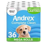 Andrex Classic Clean Mega Toilet Roll - 36 Mega XL Rolls - Same Quality Toilet Roll, Lasts Even Longer, 36 Longer Toilet Rolls = 54 Standard Toilet Rolls