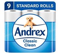 Andrex Classic Clean Toilet Tissue, Pack of 9