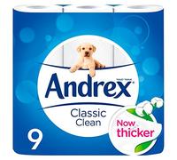 Andrex Puppies Classic Clean Toilet Roll 9 Pack in White | Charlies