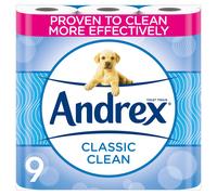 Andrex Classic Clean Toilet Tissue, Pack of 9