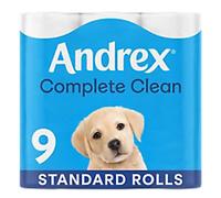 Andrex® Complete Clean Standard Roll Toilet Tissue 2 Ply 04970108 Pack of 36 Toilet Rolls