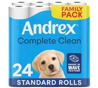 Andrex Complete Clean Toilet Roll 24 Rolls (Previously Andrex Classic Clean Toilet Tissue) Unbeatable Toilet Paper with Unique 3D Wave, FSC Certified