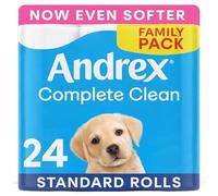 Andrex Complete Clean Toilet Roll - 24 Toilet Rolls, 2-Ply, Bulk Buy, Now Even Softer, FSC Certified, endorsed as a Which? Best Buy