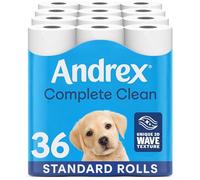 Andrex Complete Clean Toilet Roll 36 Rolls (Previously Andrex Classic Clean Toilet Tissue) Unbeatable Toilet Paper with Unique 3D Wave, FSC Certified
