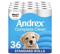 Andrex Complete Clean Toilet Roll - 36 Toilet Rolls, 2-Ply, Bulk Buy, Now Even Softer, FSC Certified, endorsed as a Which? Best Buy