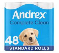 Andrex Complete Clean Toilet Roll 48 Rolls (Previously Andrex Classic Clean Toilet Tissue) Unbeatable Toilet Paper with Unique 3D Wave, FSC Certified