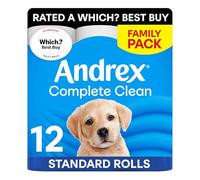 Andrex Complete Clean Toilet Tissue 12 Rolls (Previously Andrex Classic Clean) Unbeatable Toilet Paper with Unique 3D Wave, FSC Certified