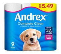 Andrex Complete Clean Toilet Tissue 9 Roll £5.49 PMP | Case of 4