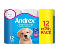 Andrex Complete Clean Toilet Tissue Standard 12 Rolls | Case of 1