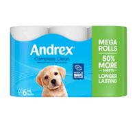 Andrex Complete Clean Toilet Tissues, 2-Ply, 6 XL Rolls
