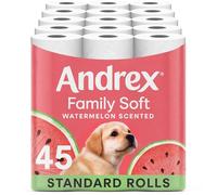 Andrex Family Soft Toilet Roll, Watermelon Wow Scented - 45 Toilet Rolls, Bulk Buy, FSC Certified