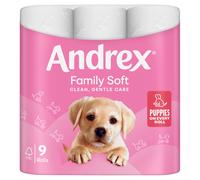 Andrex Family Soft Toilet Tissue, 2-Ply, 9 Rolls