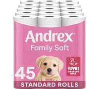 Andrex Family Soft Toilet Tissue 45 Rolls (Previously Andrex Gentle Clean) Gentle on your Family