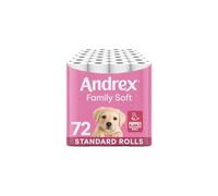 Andrex Family Soft Toilet Tissue 72 Rolls Previously Andrex Gentle Clean Gentle on your Family’s skin- Bulk Pack of 72 Toilet Rolls FSC Certified