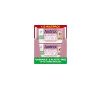 Andrex Fresh and Sensitive Hygiene Wipes 12 Pack Flushable Moist Toilet Tissue Hypoallergenic and Fragrance Free Wet Wipes for Sensitive Skin Pack o