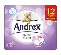 Andrex Gentle Clean Toilet Roll - 12 x 170-sheet, 2-ply, soft-touch